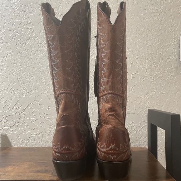 NWT Nocona Rich Brown Leather Boots w/ Stitching Sz. 10 - Picture 7 of 16